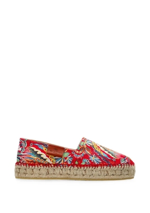 ETRO paisley-print platform espadrilles - Red