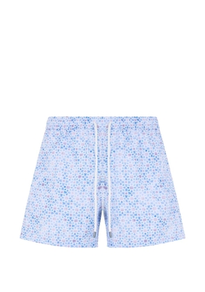 Fedeli geometric-print drawstring swim shorts - Blue