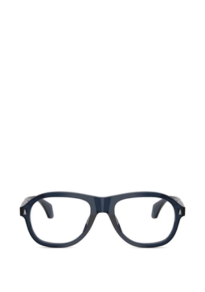 Moncler Eyewear shiny transparent dark blue round-frame glasses