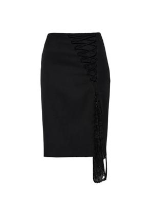 Alexander McQueen lace-insert pencil midi skirt - Black