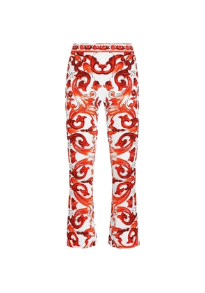 Dolce & Gabbana Majolica-print charmeuse trousers - White