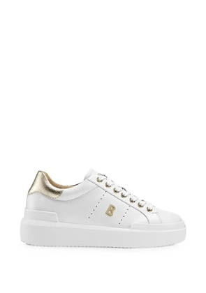 BOGNER Hollywood logo-plaque pebbled sneakers - White