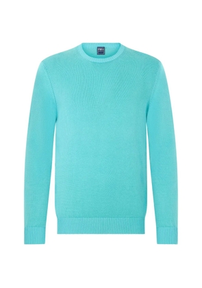 Fedeli crew-neck long-sleeve sweater - Blue