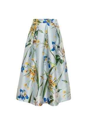 Lunatica Milano Jardin floral-print pleated skirt - Blue