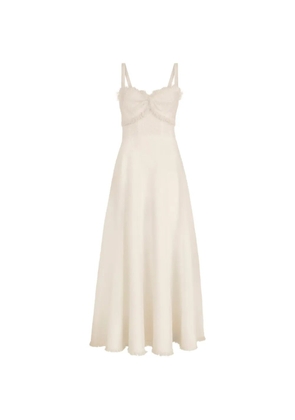 Oscar de la Renta slub wool tweed midi dress - Neutrals
