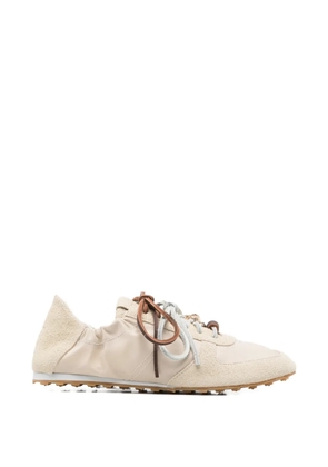 Maje bead-embellished lace-up sneakers - Neutrals