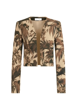 Oscar de la Renta chiné palm leaves jacket - Neutrals