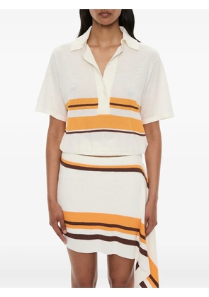Christopher Esber striped knit polo shirt - Neutrals