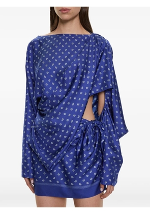 Christopher Esber bandana-print cutaway mini dress - Blue