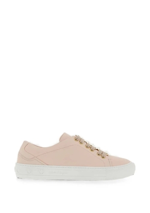 Ferragamo Gancini-plaque leather sneakers - Pink