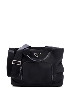 Prada Pre-Owned Front Pocket Padded Tessuto Medium tote bag - Black