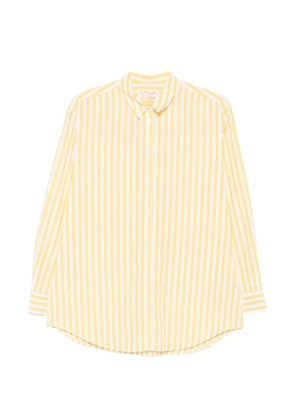MC2 Saint Barth vertical-stripe embroidered-slogan shirt - Yellow