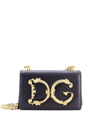 Dolce & Gabbana Pre-Owned DG Girls Flap Bag Embellished Leather Small crossbody bag - Black