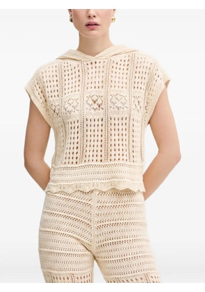 TWINSET crochet-knit hooded top - Neutrals