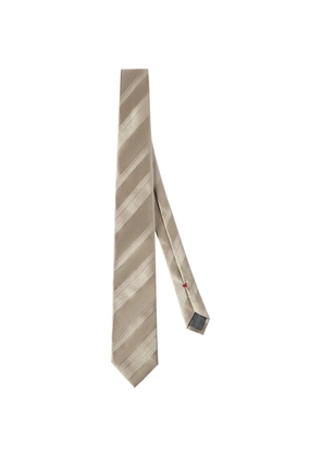 Brunello Cucinelli striped silk tie - Neutrals