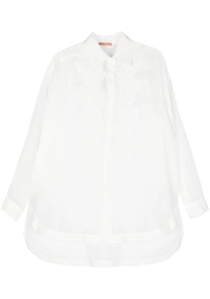 Ermanno Scervino floral-embroidery poplin shirt - White