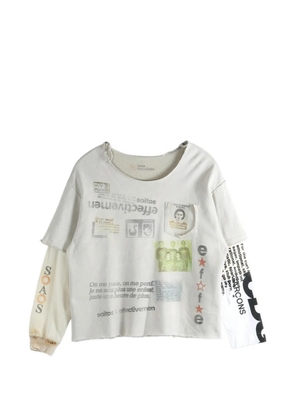 SAITOS graphic-print layered T-shirt - Neutrals