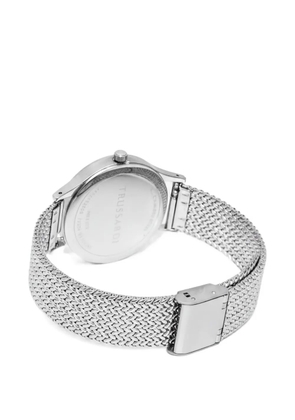 Trussardi crystal-embellished mesh-bracelet 34mm watch - White