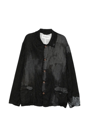 Rundholz pinstripe-pattern faded jacket - Black