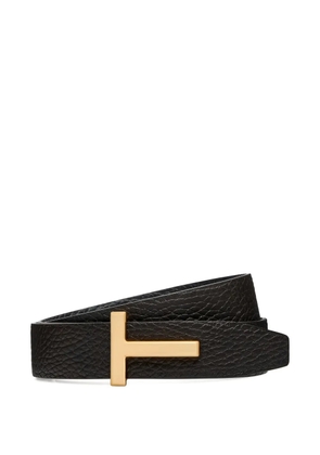 TOM FORD T-logo leather belt - Black