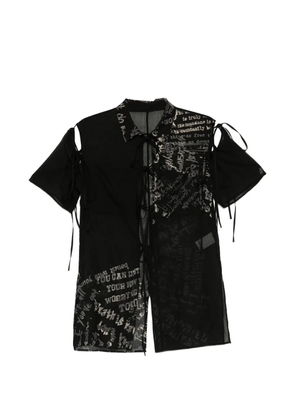 Limi Feu slogan-print side-tie top - Black