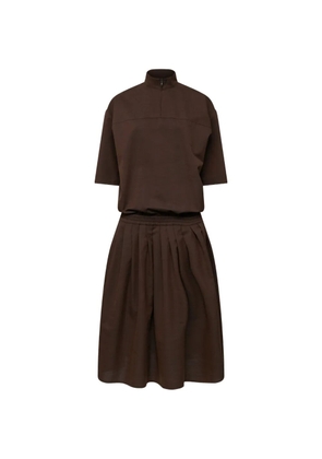 MM6 Maison Margiela wool shirting shirt-dress - Brown