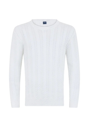 Fedeli cable-knit long-sleeve sweater - White