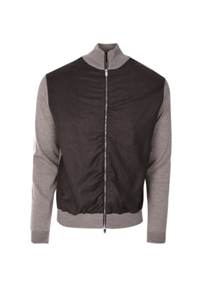 Tombolini panelled turtleneck cardigan - Grey