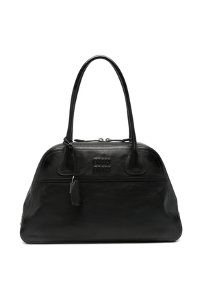 Miu Miu Bauletto logo-embossed leather shoulder bag - Black