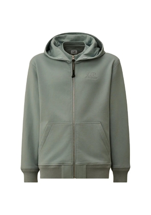 C.P. Company logo-embroidered zip-up hoodie - Blue
