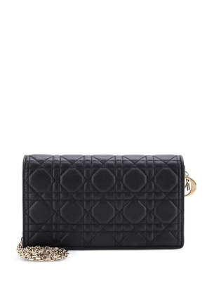 Christian Dior Pre-Owned Lady Dior Chain Pouch Cannage Quilt Lambskin clutch bag - Black