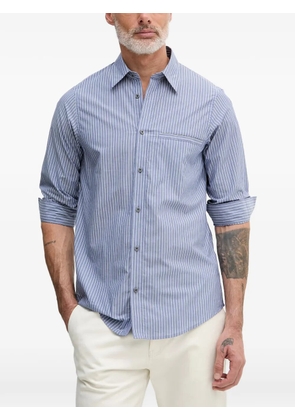 Armani Exchange vertical-stripe chest-pocket shirt - Blue