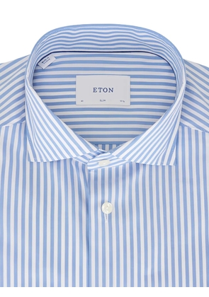 Eton striped slim-fit oxford shirt - Blue