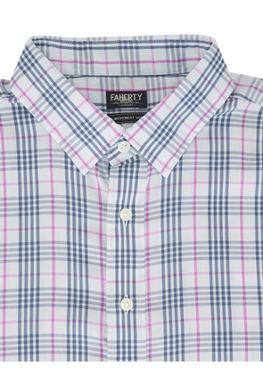 FAHERTY Movement check-pattern button-down shirt - Blue