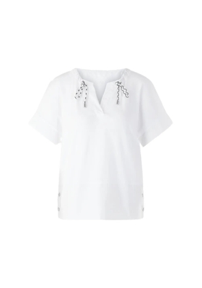 MARCCAIN drawstring-neck side-button T-shirt - White