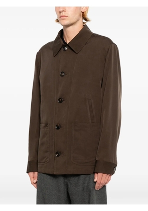 Brioni silk buttoned-cuff jacket - Brown