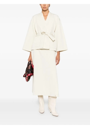 PSOPHIA belted wide-sleeve oversized jacket - Neutrals