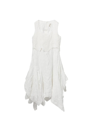 Comme Des Garçons floral-embroidered midi dress - White