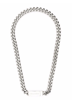 DSQUARED2 logo-plaque chain necklace - Silver