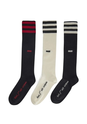 adidas x Avavav Knee stripe-detail socks set (set of three) - Black