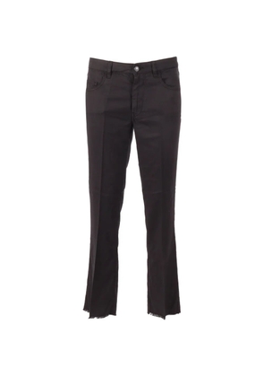 Fay fringed-hem five-pocket trousers - Black