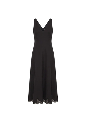 Valentino Garavani lace-trim V-neck dress - Black