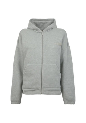 Autry logo-embroidered zip-up hoodie - Grey