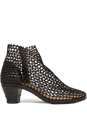 VERDURA SHOES net-pattern block-heel boots - Brown