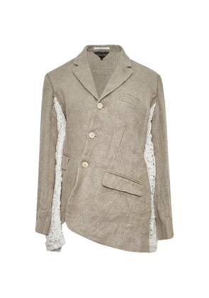 Comme Des Garçons lace-insert asymmetric jacket - Neutrals