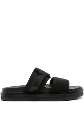 Calvin Klein Jeans Double logo-print slippers - Black