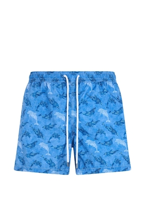 Fedeli dolphin-print swim shorts - Blue
