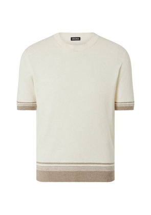Zegna silk linen crew-neck sweater - White