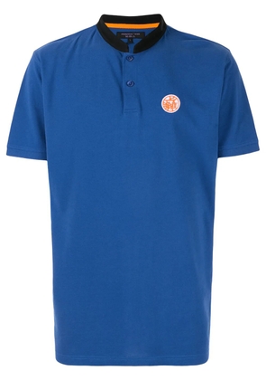 Shanghai Tang Mandarin-collar pique polo shirt - Blue