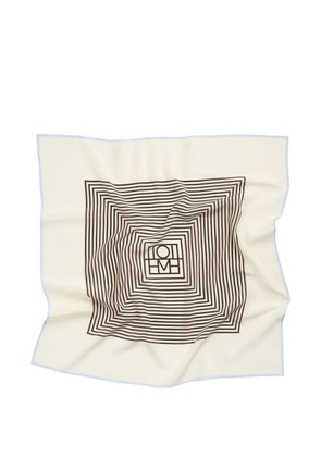 TOTEME monogram-print silk scarf - Neutrals